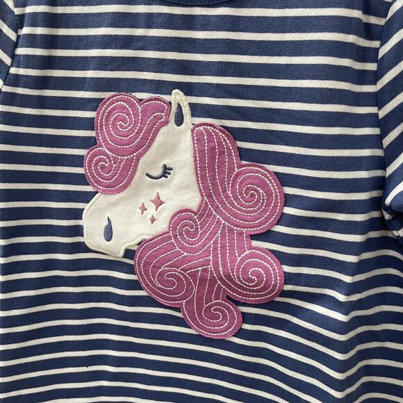 NWT Kite Unicorn Appliqué Blue Stripe Long Sleeve Shirt - Picture 3 of 7